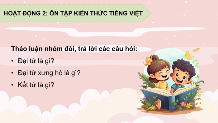 Giáo án PPT dạy thêm Tiếng Việt 5 chân trời bài 5: Bài đọc Những lá thư. Luyện tập về đại từ và kết từ. Đoạn văn giới thiệu nhân vật trong phim hoạt hình