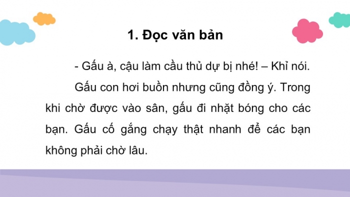 Giáo án điện tử tiếng Việt 2 kết nối Bài 8: Cầu thủ dự bị