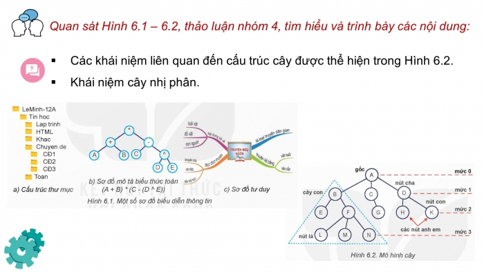 Giáo án điện tử chuyên đề Khoa học máy tính 12 kết nối Bài 6: Cây nhị phân