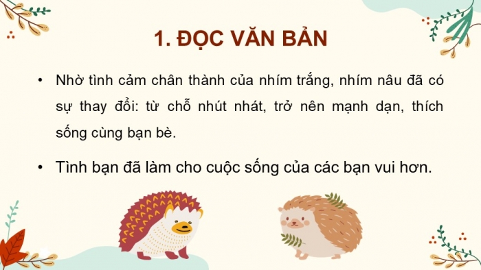 Giáo án điện tử tiếng Việt 2 kết nối Bài 20: Nhím nâu kết bạn