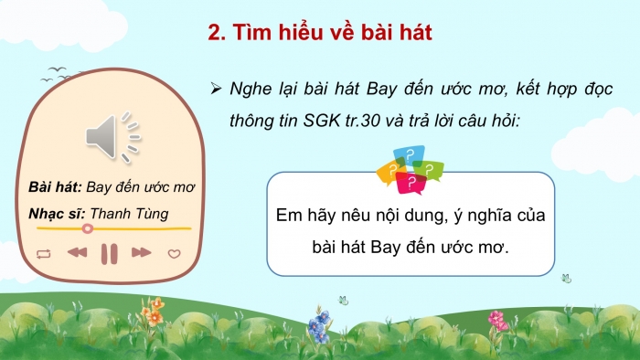 Giáo án điện tử Âm nhạc 9 chân trời Bài 9: Hát Bay đến ước mơ, Nhạc cụ thể hiện tiết tấu