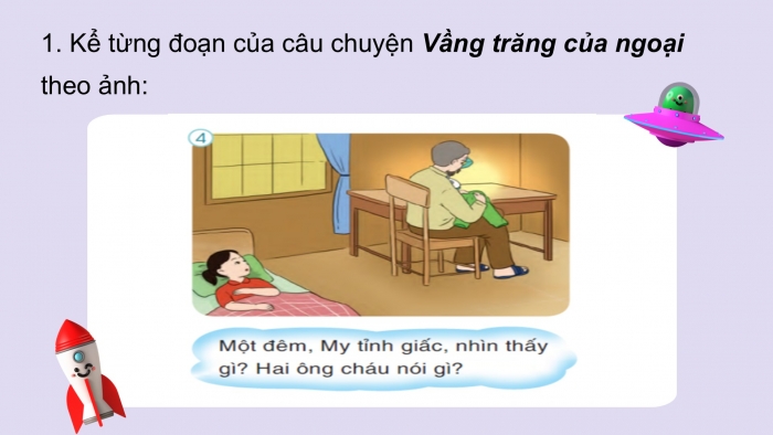 Giáo án điện tử Tiếng Việt 2 cánh diều Bài 13: Kể chuyện đã học Vầng trăng của ngoại