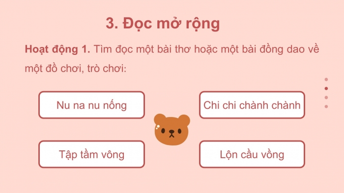 Giáo án điện tử tiếng Việt 2 kết nối Bài 24: Viết đoạn văn tả đồ chơi, Đọc mở rộng