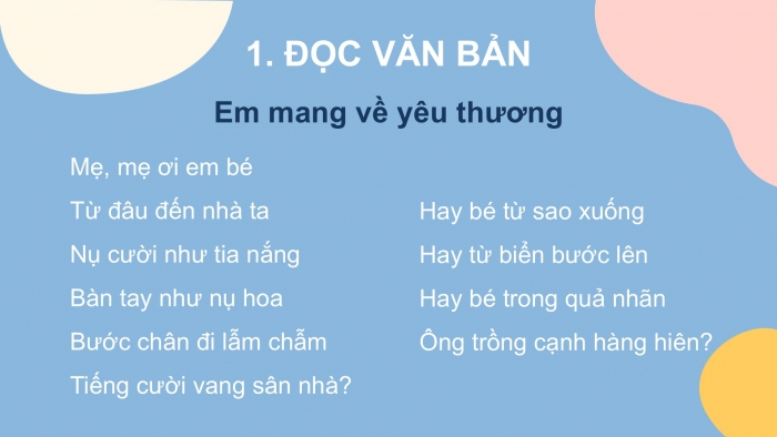 Giáo án điện tử tiếng Việt 2 kết nối Bài 26: Em mang về yêu thương