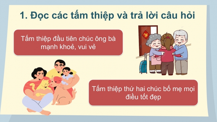 Giáo án điện tử Tiếng Việt 2 kết nối Bài 4: Viết thiệp chúc Tết, Đọc mở rộng