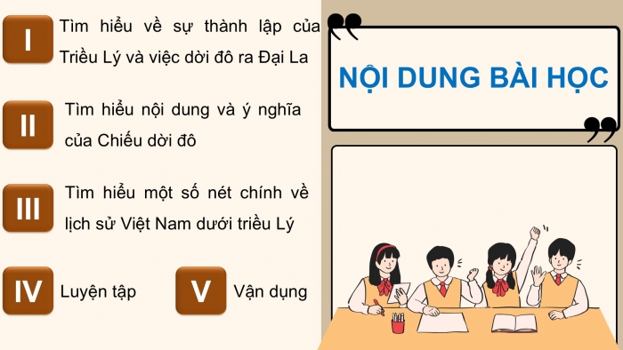 Giáo án điện tử Lịch sử và Địa lí 5 chân trời Bài 9: Triều Lý và việc định đô ở Thăng Long