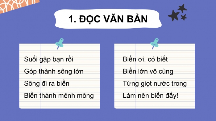 Giáo án điện tử Tiếng Việt 2 kết nối Bài 5: Giọt nước và biển lớn