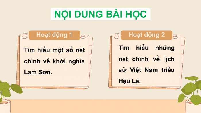 Giáo án điện tử Lịch sử và Địa lí 5 chân trời Bài 11: Khởi nghĩa Lam Sơn và Triều Hậu Lê