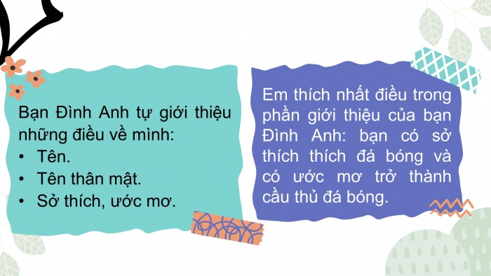 Giáo án điện tử Tiếng Việt 2 chân trời Bài 2: Nói, viết lời tự giới thiệu