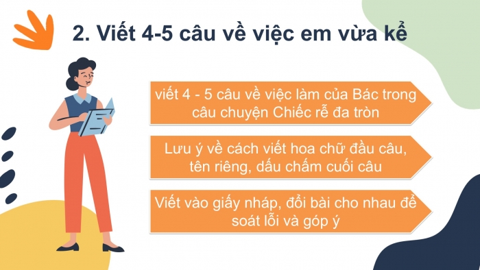 Giáo án điện tử Tiếng Việt 2 kết nối Bài 24: Viết đoạn văn kể một sự việc, Đọc mở rộng