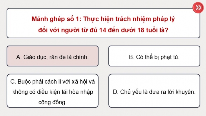 Giáo án điện tử Công dân 9 kết nối Bài 9: Vi phạm pháp luật và trách nhiệm pháp lí (P2)