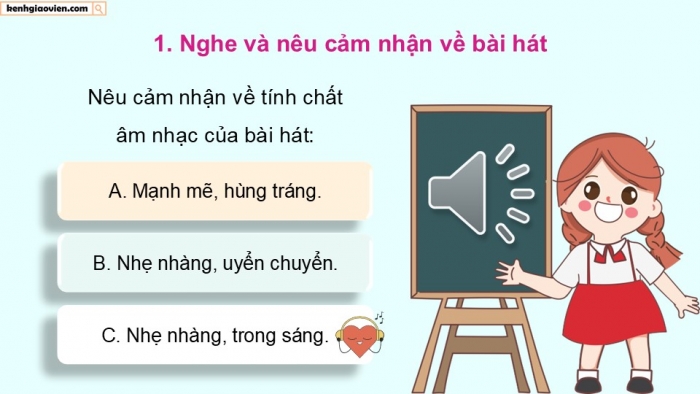 Giáo án điện tử Âm nhạc 9 chân trời Bài 11: Hát Mùa xuân đã về, Nhạc cụ thể hiện giai điệu Bài thực hành số 3