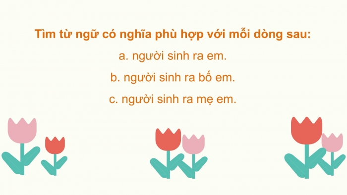 Giáo án điện tử Tiếng Việt 2 chân trời Bài 2: Mở rộng vốn từ Gia đình, Nói và đáp lời chia tay, lời từ chối