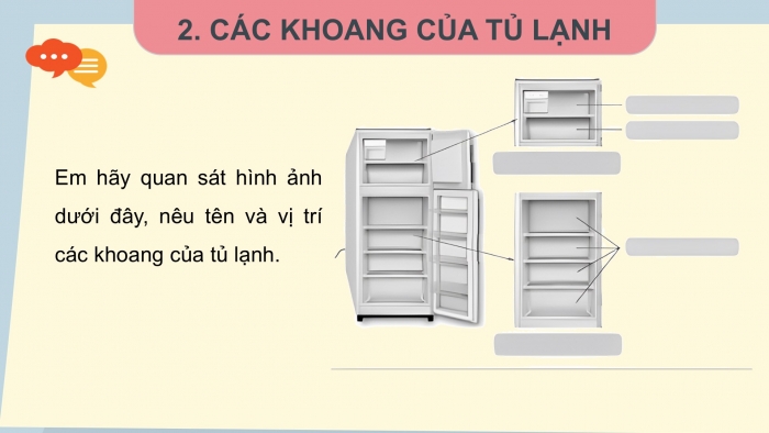 Giáo án điện tử Công nghệ 5 chân trời Bài 6: Sử dụng tủ lạnh