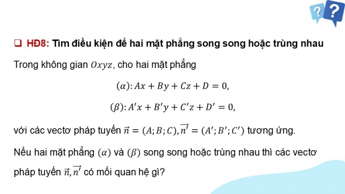 Giáo án điện tử Toán 12 kết nối Bài 14: Phương trình mặt phẳng (P2)