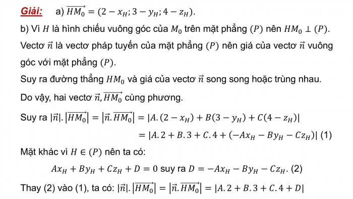 Giáo án điện tử Toán 12 cánh diều Bài 1: Phương trình mặt phẳng (P2)