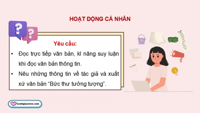 Giáo án điện tử Ngữ văn 9 chân trời Bài 8: Bức thư tưởng tượng (Lý Lan)