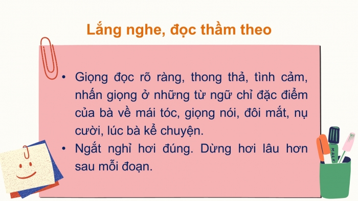 Giáo án điện tử Tiếng Việt 2 chân trời Bài 4: Đọc Bà tôi, Nghe – viết Bà tôi, Bảng chữ cái, Phân biệt l/n, uôn/uông