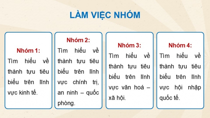 Giáo án điện tử Lịch sử 12 kết nối Bài 11: Thành tựu cơ bản và bài học của công cuộc Đổi mới ở Việt Nam từ năm 1986 đến nay