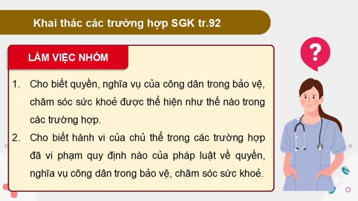 Giáo án điện tử Kinh tế pháp luật 12 chân trời Bài 12: Quyền và nghĩa vụ của công dân trong bảo vệ, chăm sóc sức khoẻ và đảm bảo an sinh xã hội