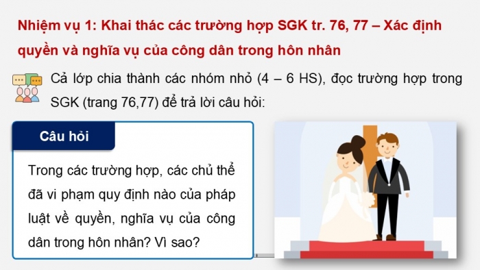 Giáo án điện tử Kinh tế pháp luật 12 kết nối Bài 10: Quyền và nghĩa vụ của công dân trong hôn nhân và gia đình