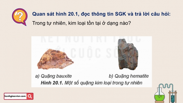 Giáo án điện tử Hoá học 12 kết nối Bài 20: Kim loại trong tự nhiên và phương pháp tách kim loại