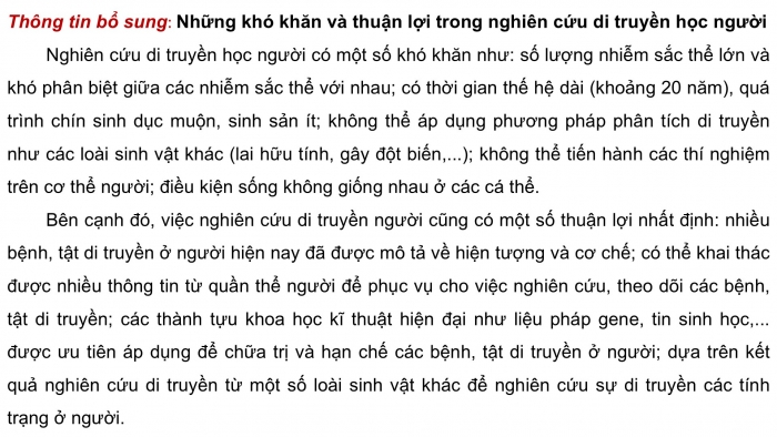 Giáo án điện tử Sinh học 12 chân trời Bài 14: Di truyền học người