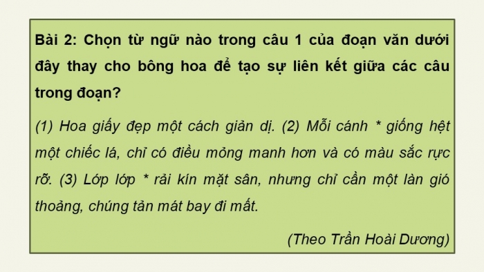 Giáo án điện tử Tiếng Việt 5 kết nối Bài 9: Liên kết câu bằng cách lặp từ ngữ