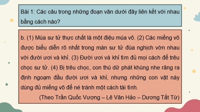 Giáo án điện tử Tiếng Việt 5 kết nối Bài 15: Luyện tập về liên kết câu trong đoạn văn