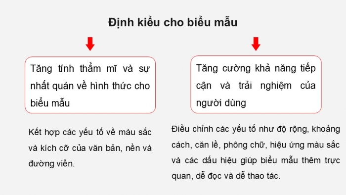 Giáo án điện tử Khoa học máy tính 12 chân trời Bài F12: Định kiểu CSS cho biểu mẫu