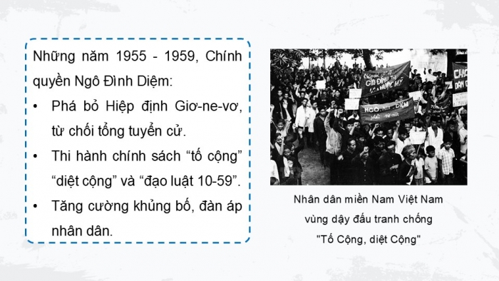 Giáo án điện tử Lịch sử 9 chân trời Bài 17: Việt Nam từ năm 1954 đến năm 1965 (P2)