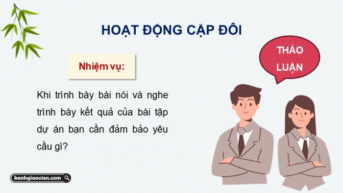 Giáo án điện tử Ngữ văn 12 kết nối Bài 6: Trình bày kết quả của bài tập dự án