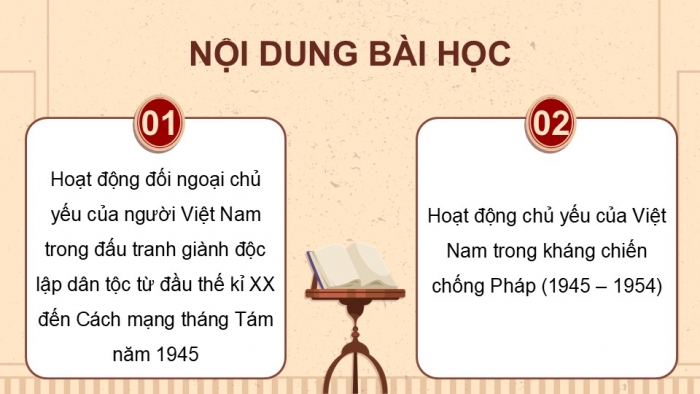 Giáo án điện tử Lịch sử 12 cánh diều Bài 12: Hoạt động đối ngoại của Việt Nam từ đầu thế kỉ XX đến năm 1975