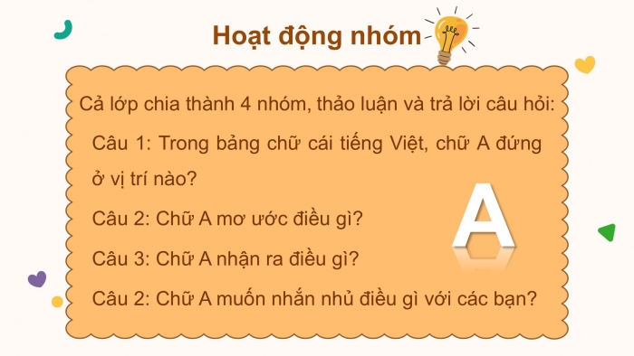 Giáo án điện tử tiếng Việt 2 kết nối Bài 19: Chữ A và những người bạn