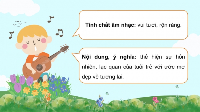 Giáo án điện tử Âm nhạc 9 chân trời Bài 9: Hát Bay đến ước mơ, Nhạc cụ thể hiện tiết tấu