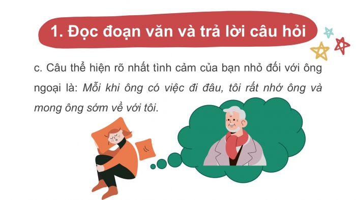 Giáo án điện tử tiếng Việt 2 kết nối Bài 26: Viết đoạn văn kể một việc người thân đã làm cho em, Đọc mở rộng