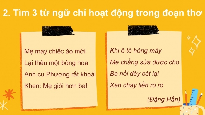 Giáo án điện tử tiếng Việt 2 kết nối Bài 30: Từ ngữ chỉ sự vật, hoạt động; Câu nêu hoạt động