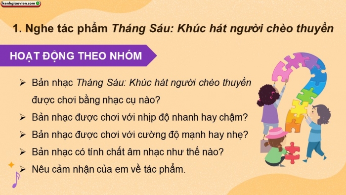 Giáo án điện tử Âm nhạc 9 cánh diều Bài 7 Tiết 2: Nghe tác phẩm Tháng Sáu Khúc hát người chèo thuyền, Nhạc sĩ Pyotr Ilyich Tchaikovsky, Ôn tập bài hát Dòng sông quê hương