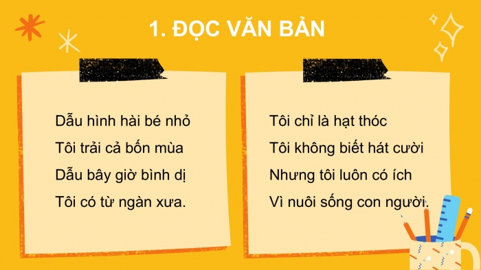 Giáo án điện tử Tiếng Việt 2 kết nối Bài 7: Hạt thóc