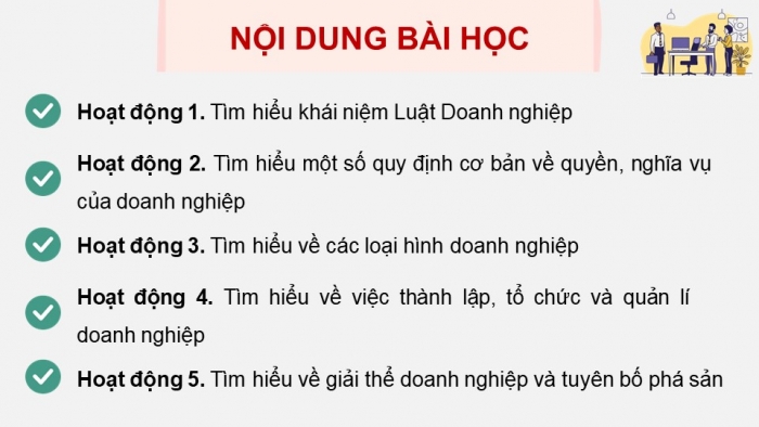 Giáo án điện tử chuyên đề Kinh tế pháp luật 12 chân trời CĐ 2: Một số vấn đề về Luật Doanh nghiệp