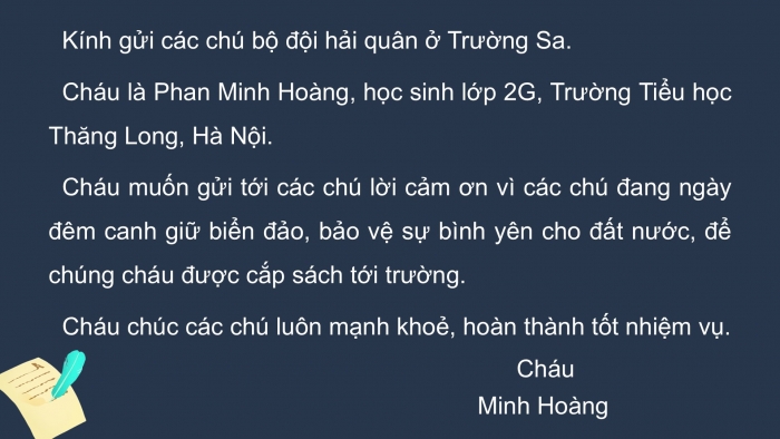 Giáo án điện tử Tiếng Việt 2 kết nối Bài 22: Viết lời cảm ơn các chú bộ đội hải quân, Đọc mở rộng