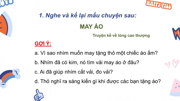 Giáo án điện tử Tiếng Việt 2 cánh diều Bài 33: Nghe – kể May áo