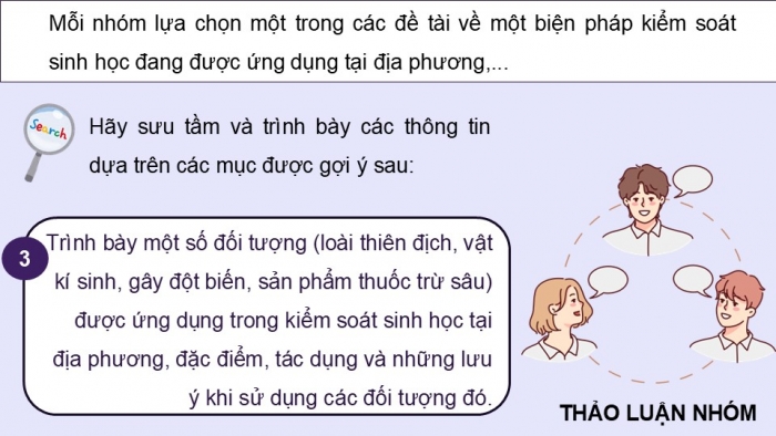 Giáo án điện tử chuyên đề Sinh học 12 chân trời Bài 7 Dự án: Điều tra ứng dụng kiểm soát sinh học tại địa phương