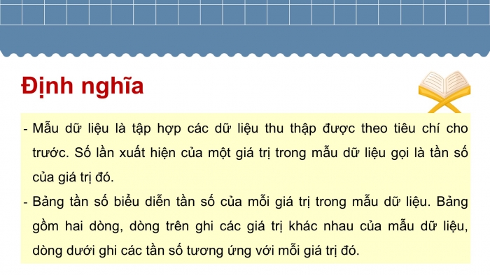 Giáo án điện tử Toán 9 chân trời Bài 1: Bảng tần số và biểu đồ tần số