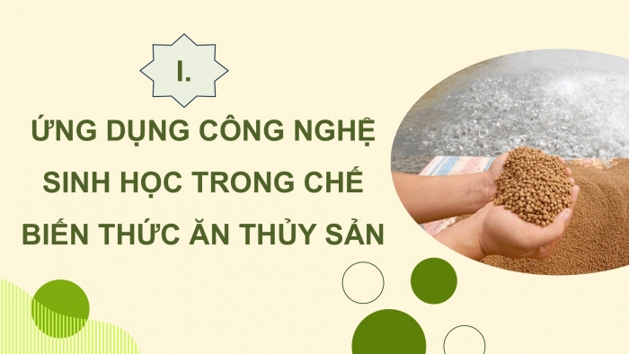 Giáo án điện tử Công nghệ 12 Lâm nghiệp - Thủy sản Kết nối Bài 18: Ứng dụng công nghệ sinh học trong bảo quản, chế biến thức ăn thủy sản