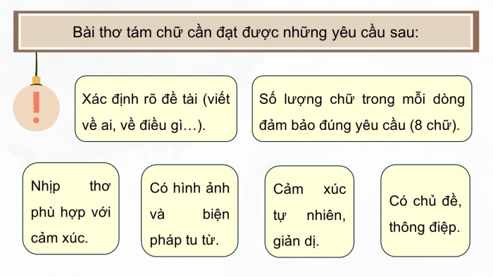 Giáo án điện tử Ngữ văn 9 cánh diều Bài 7: Tập làm thơ tám chữ