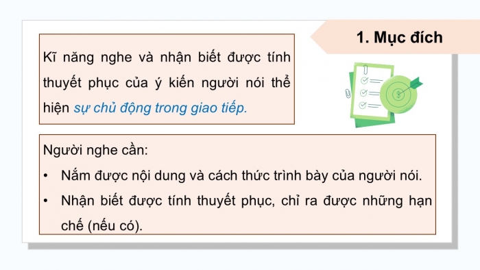 Giáo án điện tử Ngữ văn 9 cánh diều Bài 7: Nghe và nhận biết tính thuyết phục của một ý kiến về thơ tám chữ