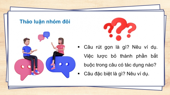 Giáo án điện tử Ngữ văn 9 cánh diều Bài 8: Câu rút gọn và câu đặc biệt