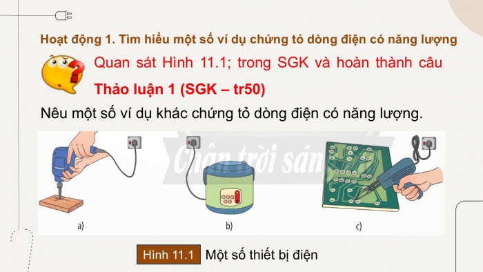 Giáo án điện tử KHTN 9 chân trời - Phân môn Vật lí Bài 11: Năng lượng điện. Công suất điện