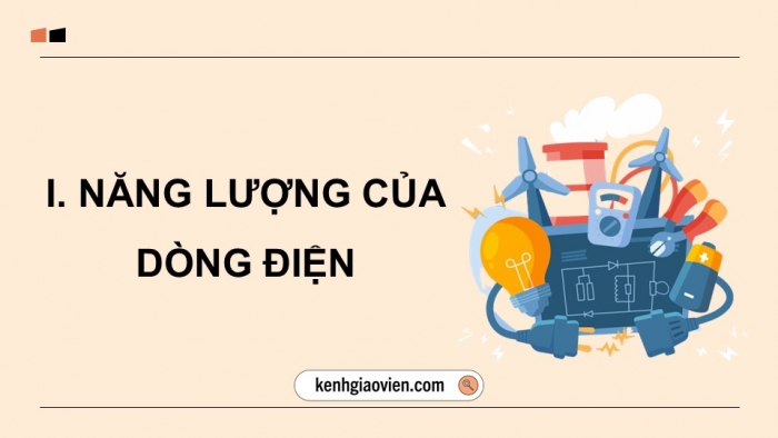 Giáo án điện tử KHTN 9 cánh diều - Phân môn Vật lí Bài 10: Năng lượng của dòng điện và công suất điện